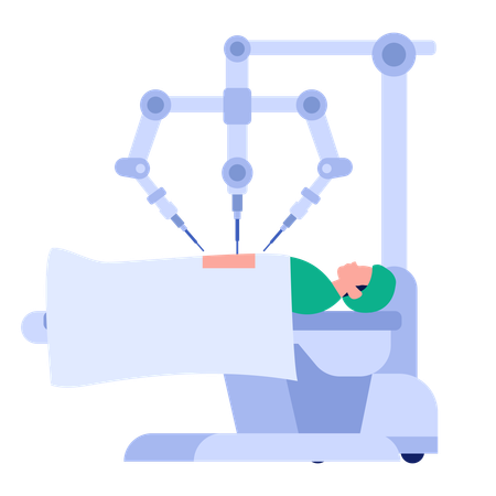 Paciente passa por cirurgia  Ilustração
