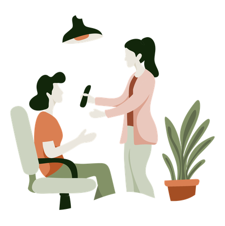 Paciente recebendo tratamento com botox  Ilustração