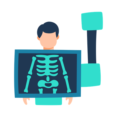 El paciente se somete a una radiografía  Ilustración