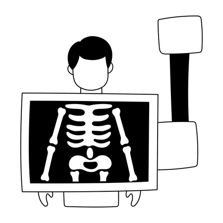 Paciente faz radiografia  Ilustração