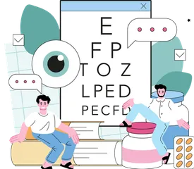 Tratamento ocular Pacote de Ilustrações