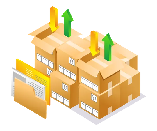 Package data for delivery of goods Illustration