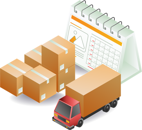 Package delivery schedule calendar  Illustration