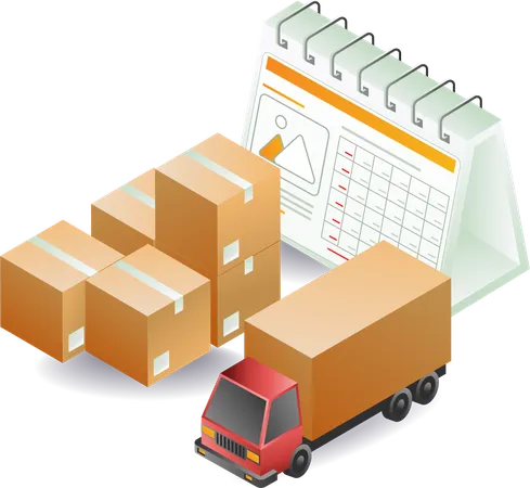 Package delivery schedule calendar  Illustration