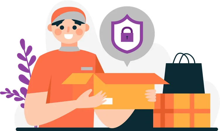 Package Delivery Protection Illustrations Are Great To Use In Marketing Materials Websites Presentations And Promotional Campaigns To Highlight Their Expertise And Attract Customers Looking For Efficient And Smooth Delivery Solutions Illustration