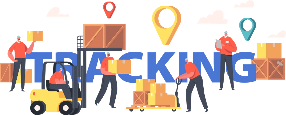 Package tracking Illustration