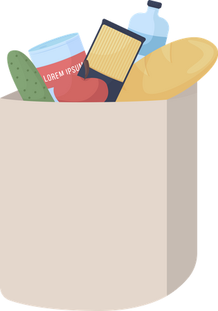 Package with food  Illustration