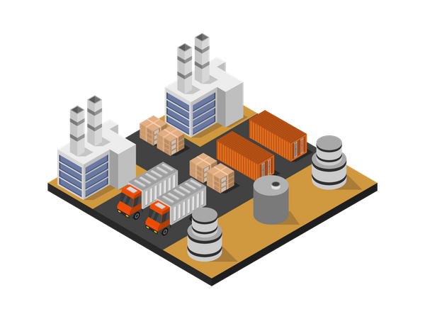 Packaging building  Illustration