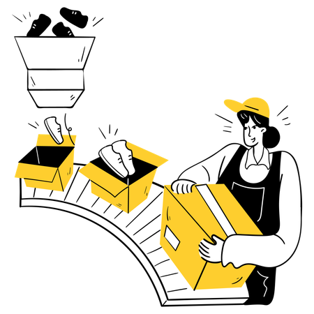 Packaging & Labeling Process  Illustration