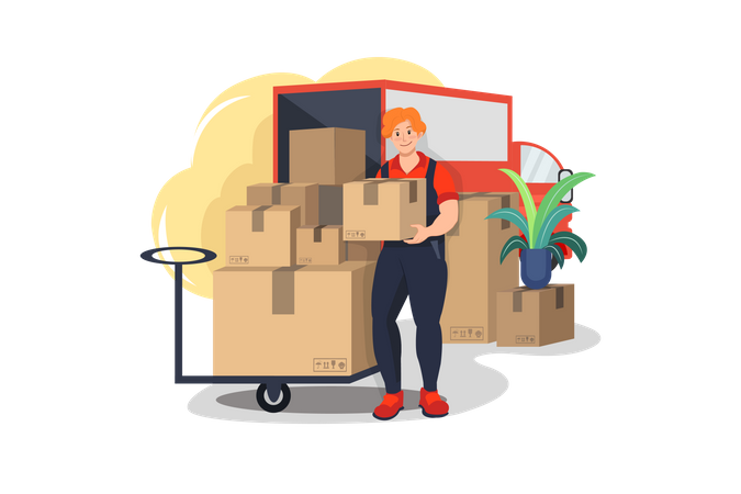 Packing and moving services Illustration