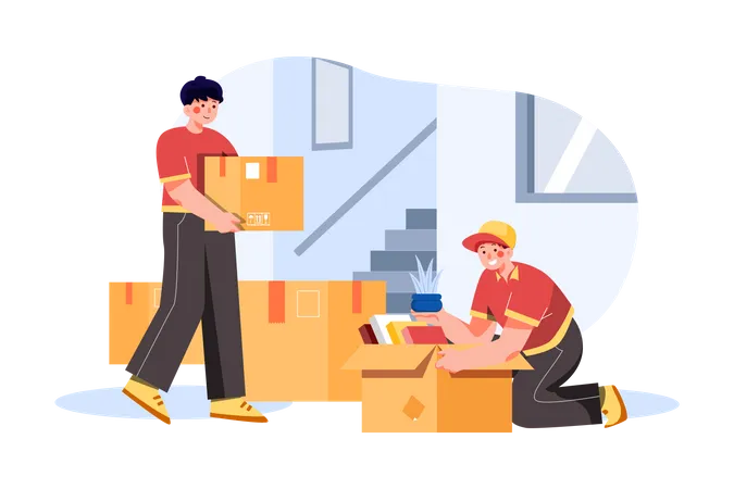 Packing and moving services  イラスト
