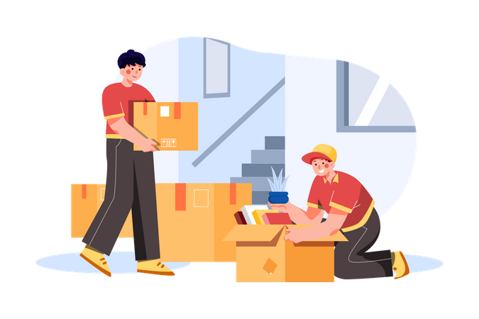 Packing and moving services  Illustration