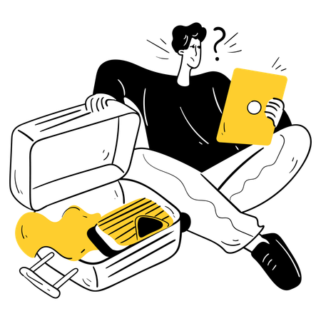 Packing and Preparing for the Next Destination  Illustration