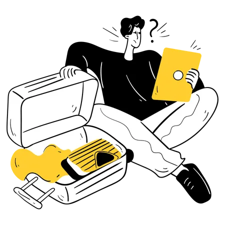 Packing and Preparing for the Next Destination  Illustration