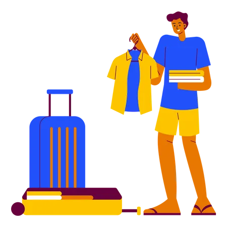 Packing clothes Illustration