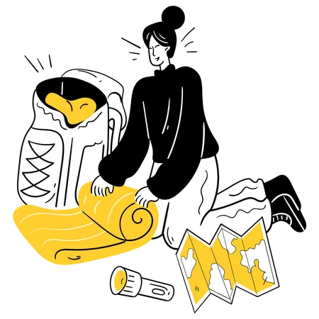 荷物をまとめて痕跡を残さない  イラスト