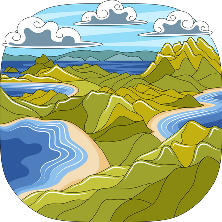 Padar Island  Illustration