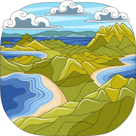 Padar Island  Illustration