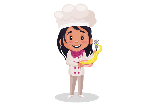 Menina da padaria cozinhando  Ilustração