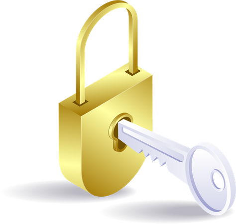 Padlock and key technology  Illustration