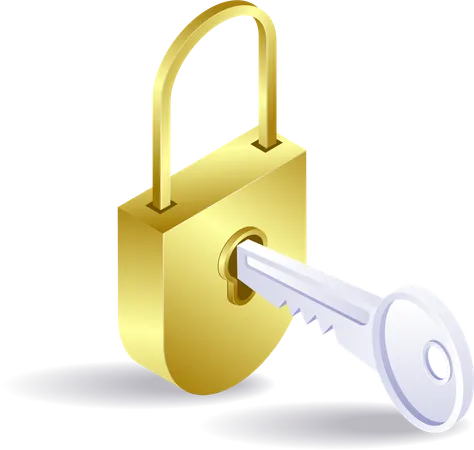 Padlock and key technology  Illustration