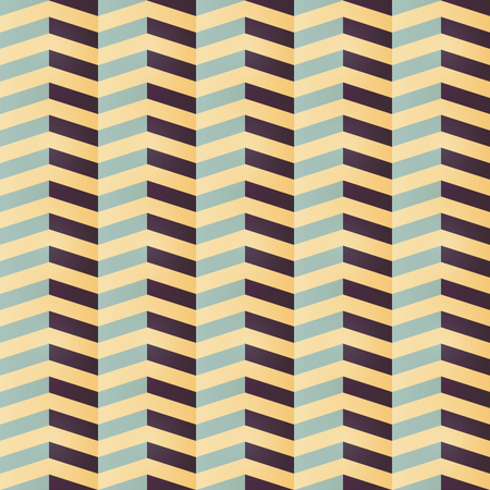 Padrão geométrico chevron sem costura em cores retrô  Ilustração