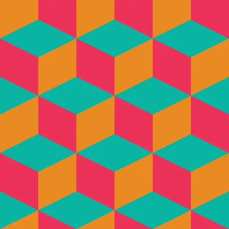 Padrão geométrico sem costura com quadrados coloridos em design retrô  Ilustração
