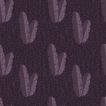 Padrão perfeito com folhas de palmeira da selva em fundo roxo  Ilustração