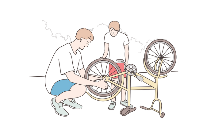 Ciclo de reparación de padre e hijo  Ilustración