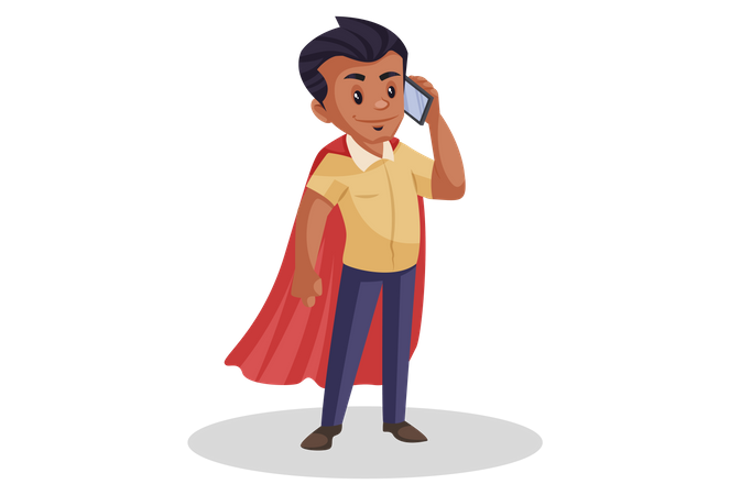 Padre hablando por teléfono  Ilustración