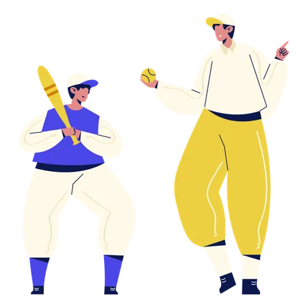 Padre jugando béisbol con niño  Ilustración