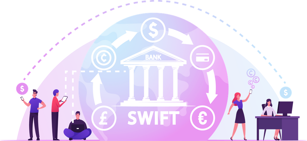 Banco Swift e Pagamento Internacional  Ilustração