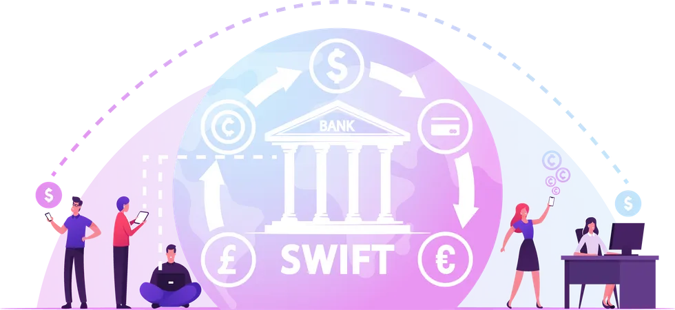 Banco Swift e Pagamento Internacional  Ilustração