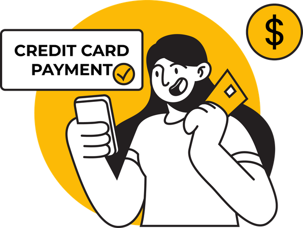 Pagamento com cartão de crédito  Ilustração