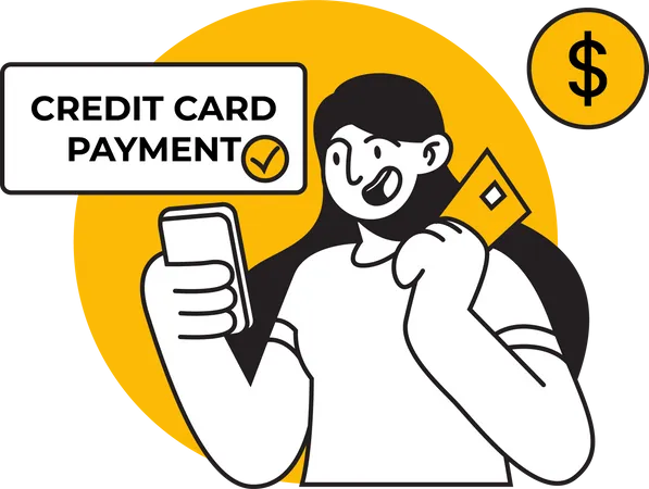 Pagamento com cartão de crédito  Ilustração