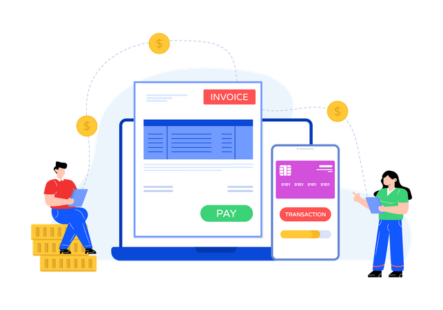 Pagamento com cartão on-line  Ilustração