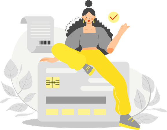 Pagamento com cartão realizado com sucesso  Ilustração