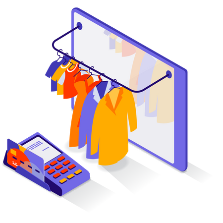 Pagamento de compras on-line  Ilustração