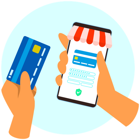 Pagamento de compras on-line  Ilustração
