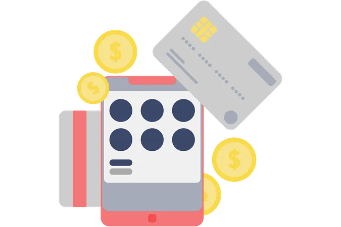 Pagamento on-line com cartão de crédito  Ilustração