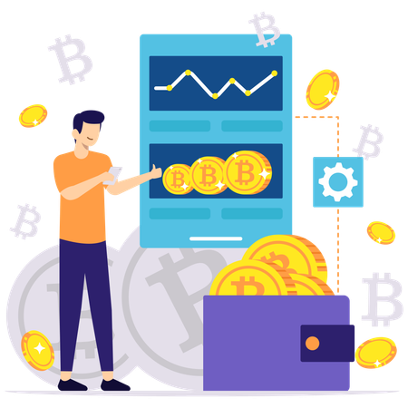 Pagamento tramite criptovaluta  Illustration