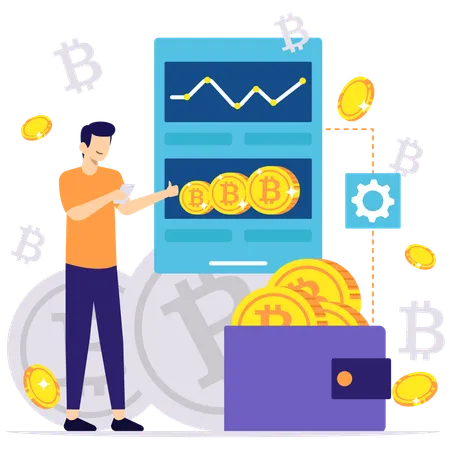 Pagamento tramite criptovaluta  Illustration