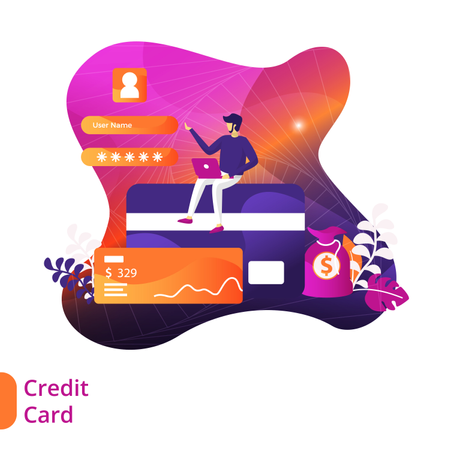 Pagamento tramite carta di credito  Illustration