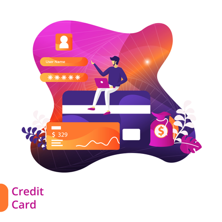 Pagamento via cartão de crédito  Ilustração