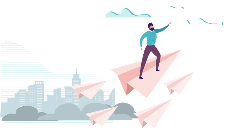 Page de destination de leadership et visionnaire  Illustration