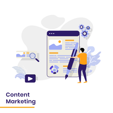 Página de destino para marketing de contenidos  Ilustración