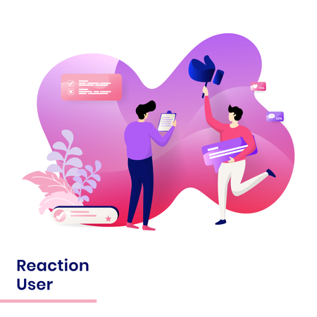 Página de inicio de la reacción del usuario  Ilustración