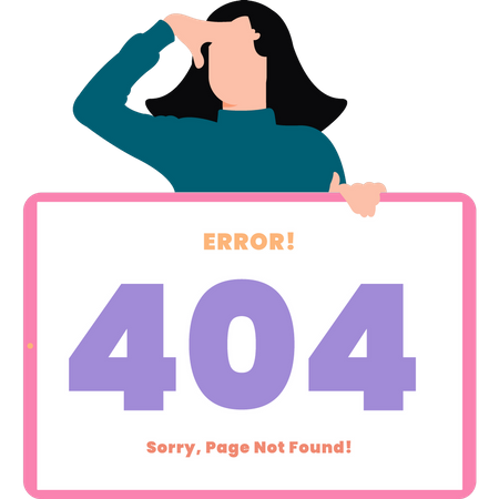 A página tem erro 404  Ilustração