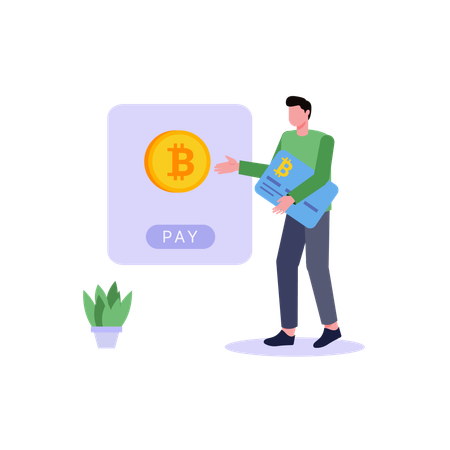 Pagar a través de Bitcoin  Illustration