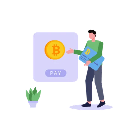 Pagar a través de Bitcoin  Illustration